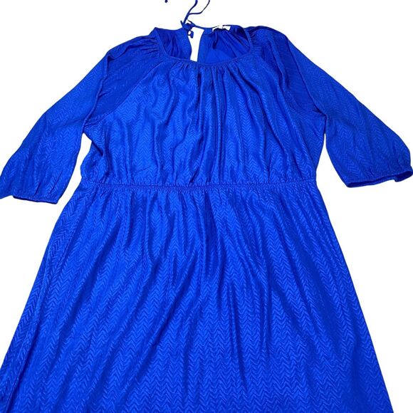 Skies Are Blue Dress Womens 3X Blue Lined Cinched Waist Round Neck Pullover - Picture 14 of 16